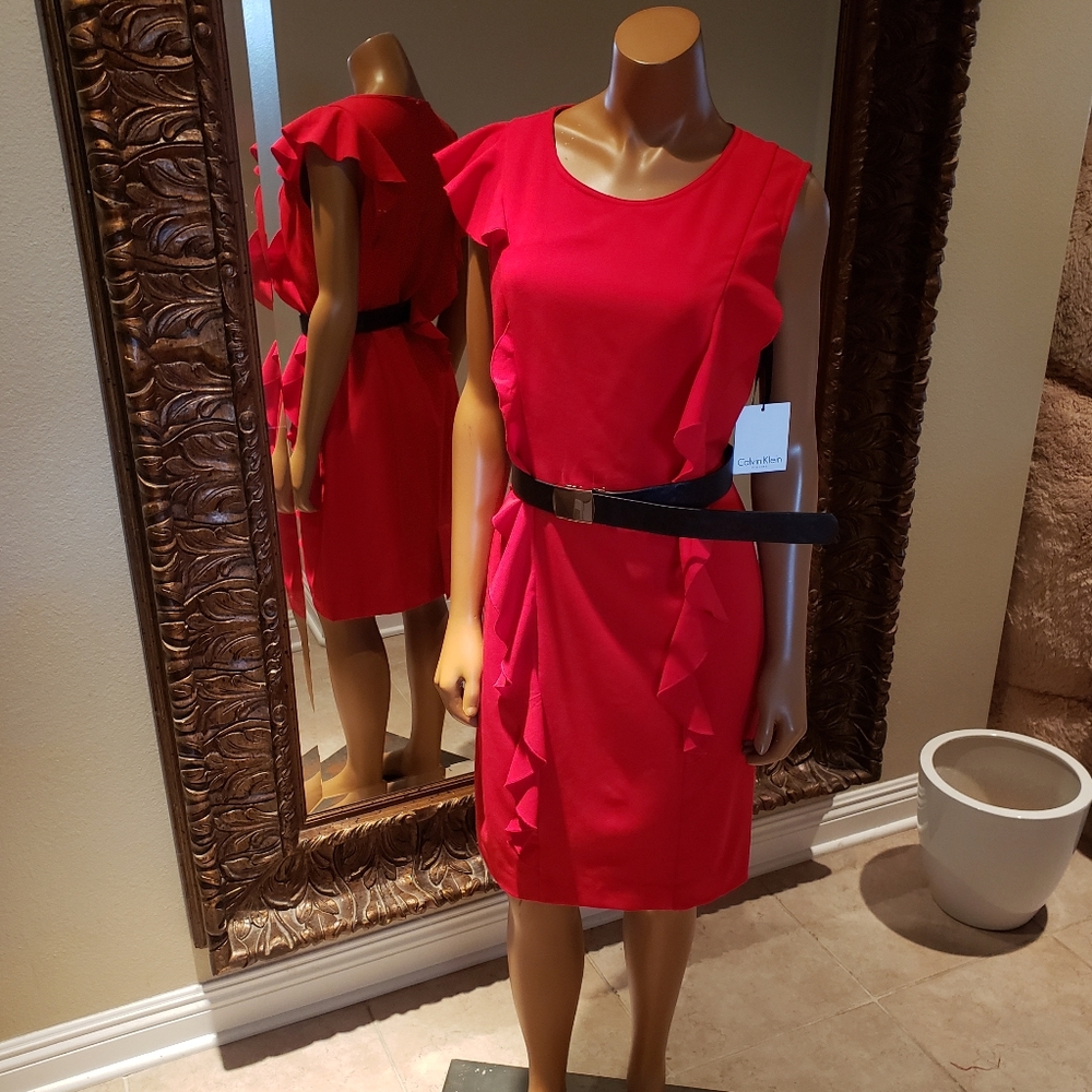 Calvin Klein Red sleeveless dress